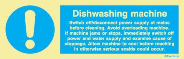 Mandatory, Galley, symbol with compl text, white v